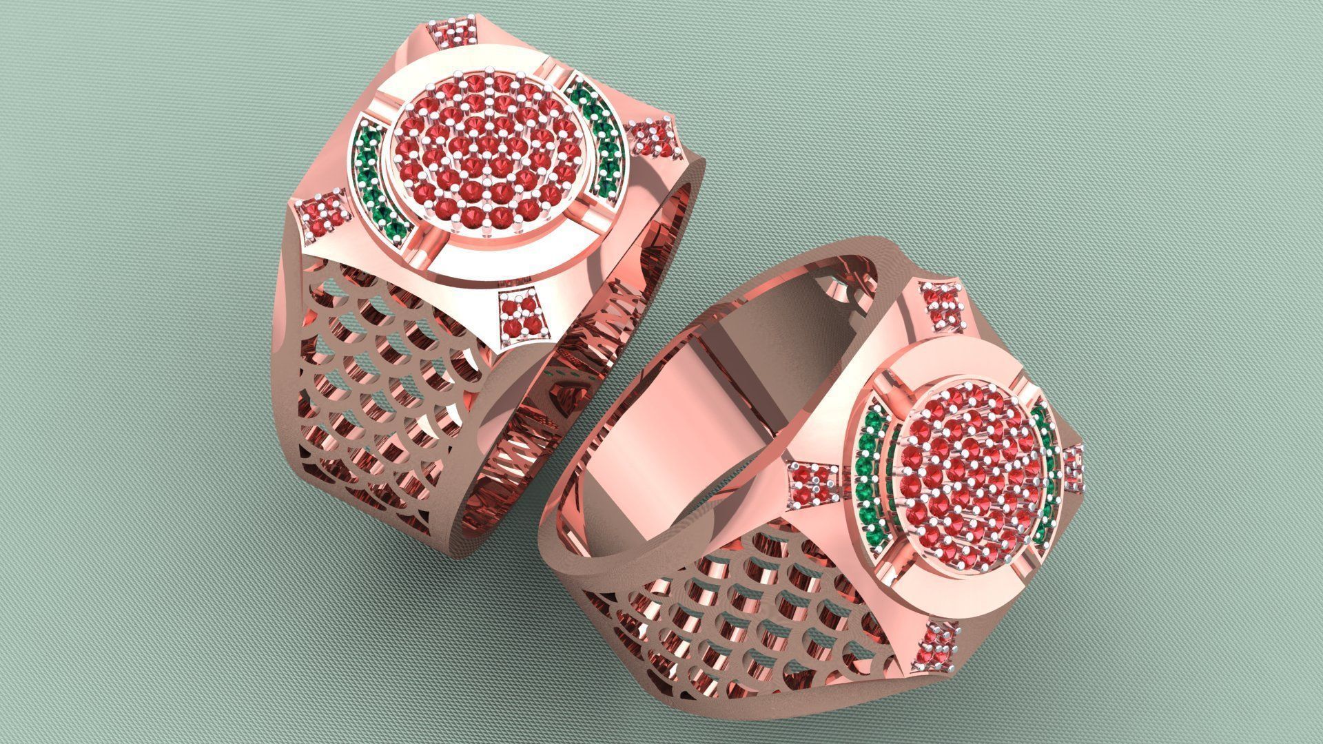 GENTS DIAMOND ENGAGEMENT RING  3D print model_3