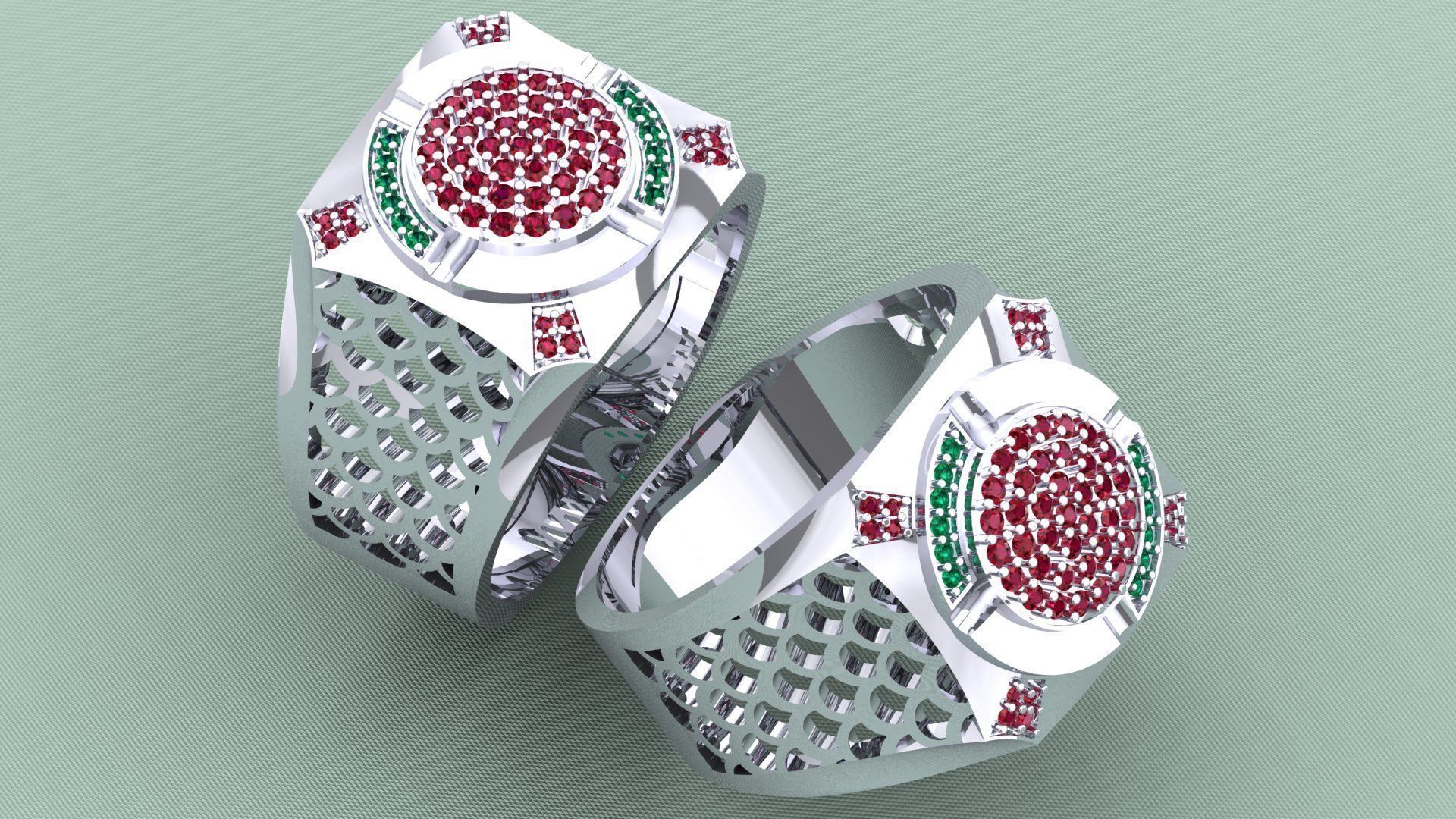 GENTS DIAMOND ENGAGEMENT RING  3D print model_4