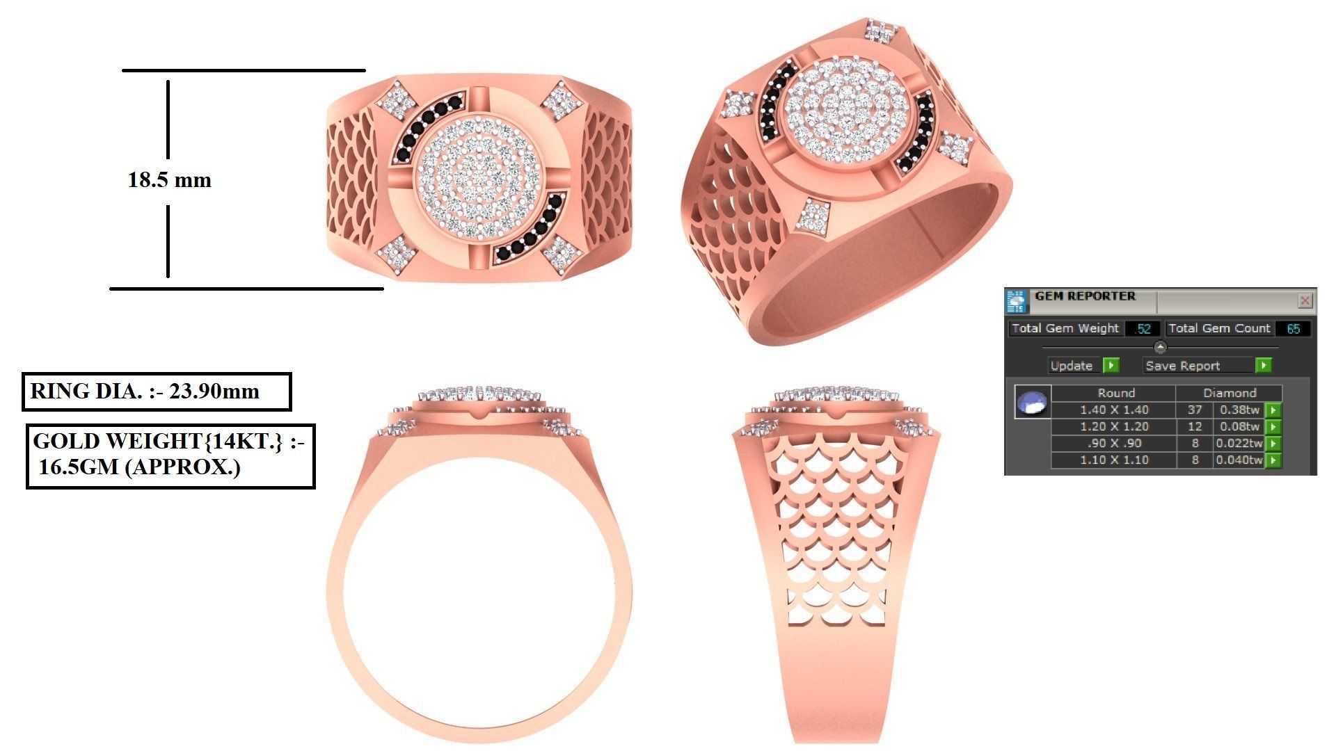 GENTS DIAMOND ENGAGEMENT RING  3D print model_2