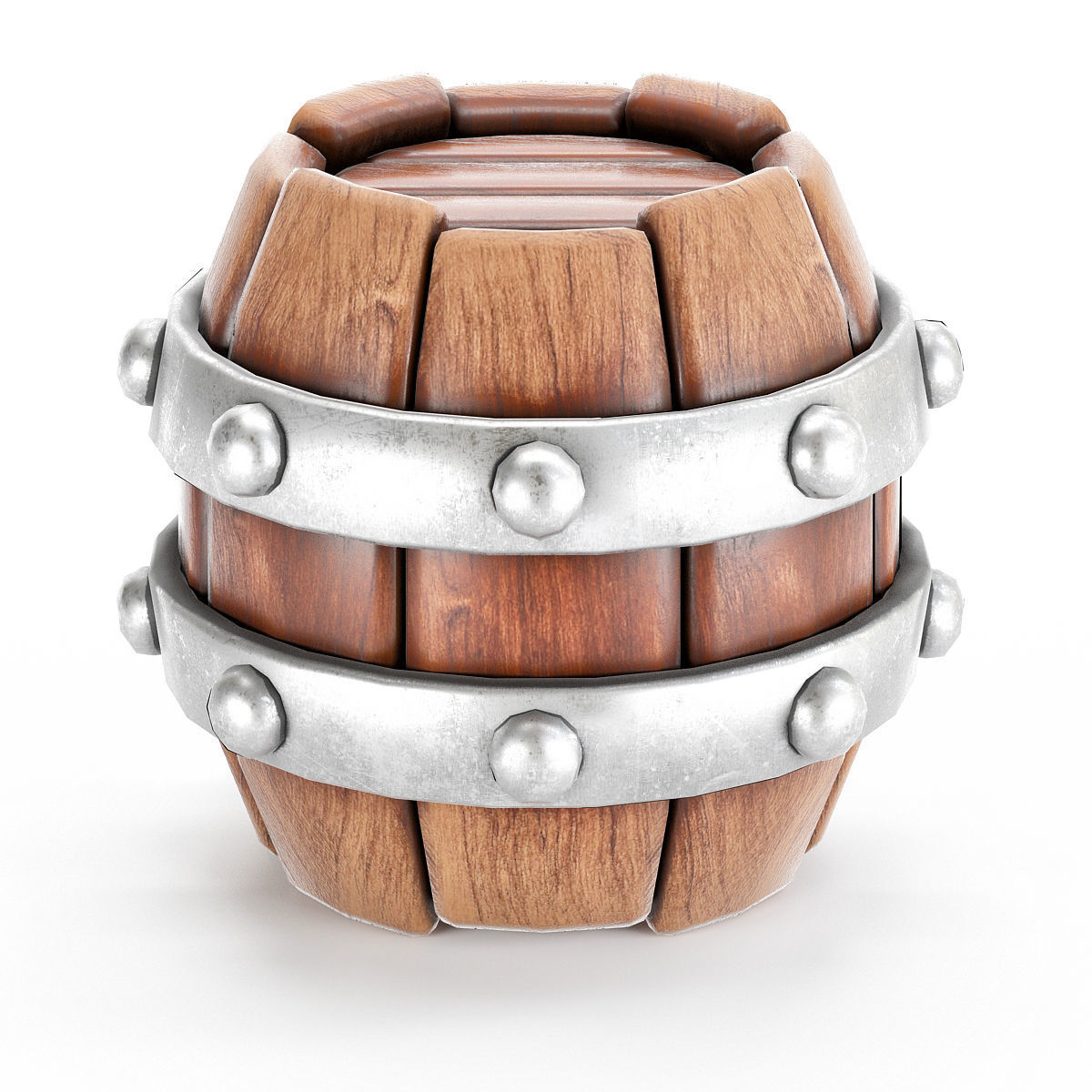 Stylized barrel pack game rady 3d model Low-poly 3D model_3