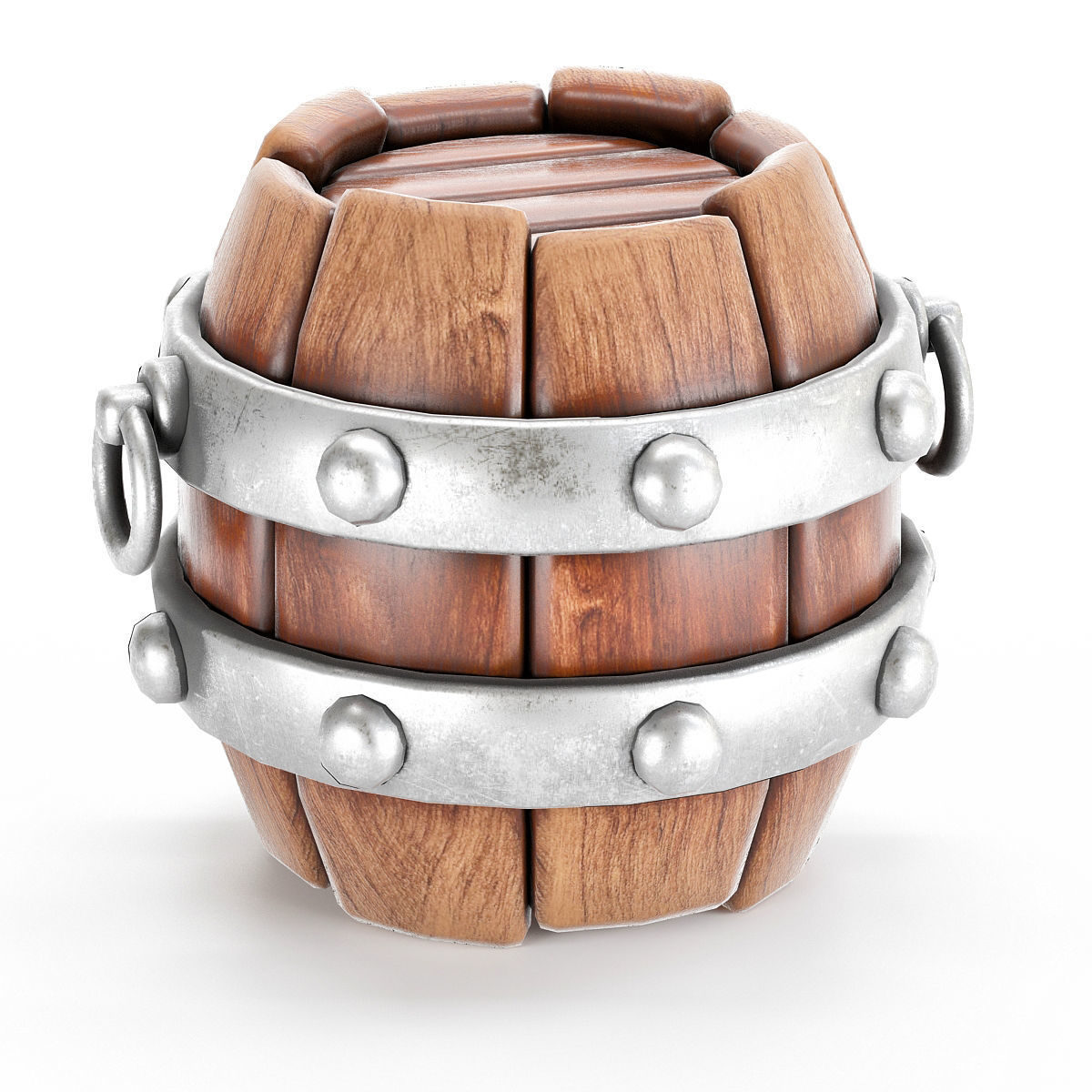 Stylized barrel pack game rady 3d model Low-poly 3D model_2