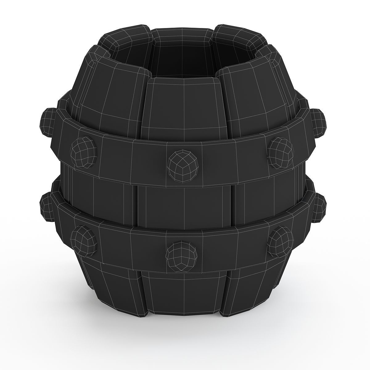 Stylized barrel pack game rady 3d model Low-poly 3D model_9