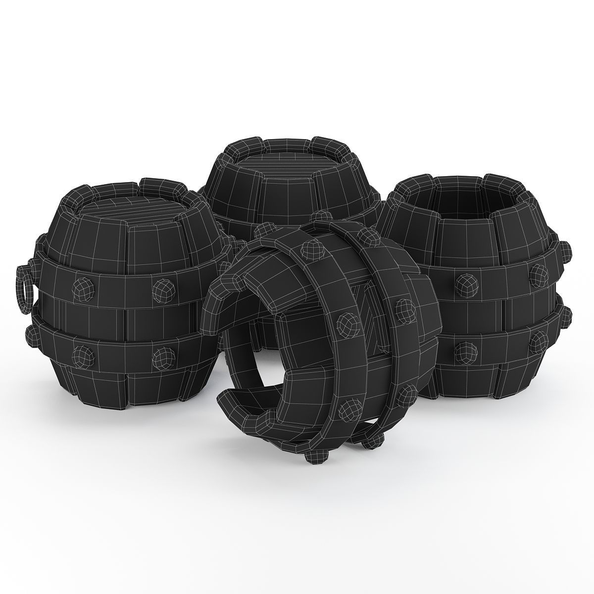 Stylized barrel pack game rady 3d model Low-poly 3D model_6