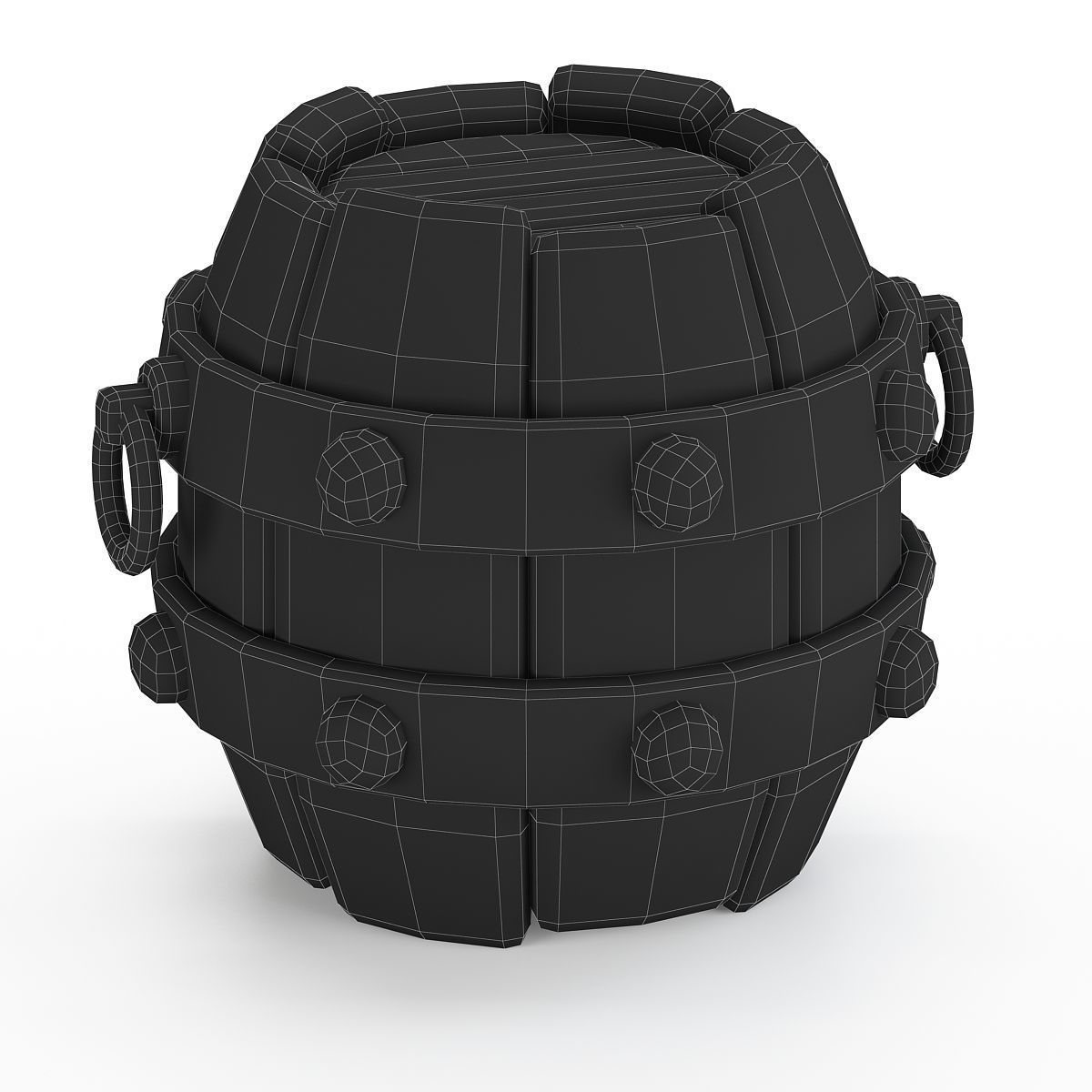 Stylized barrel pack game rady 3d model Low-poly 3D model_7