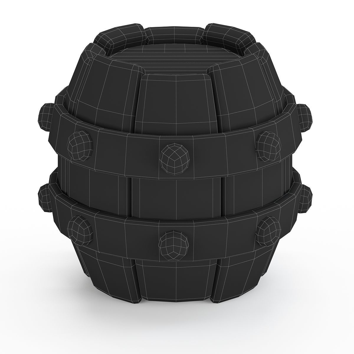 Stylized barrel pack game rady 3d model Low-poly 3D model_8