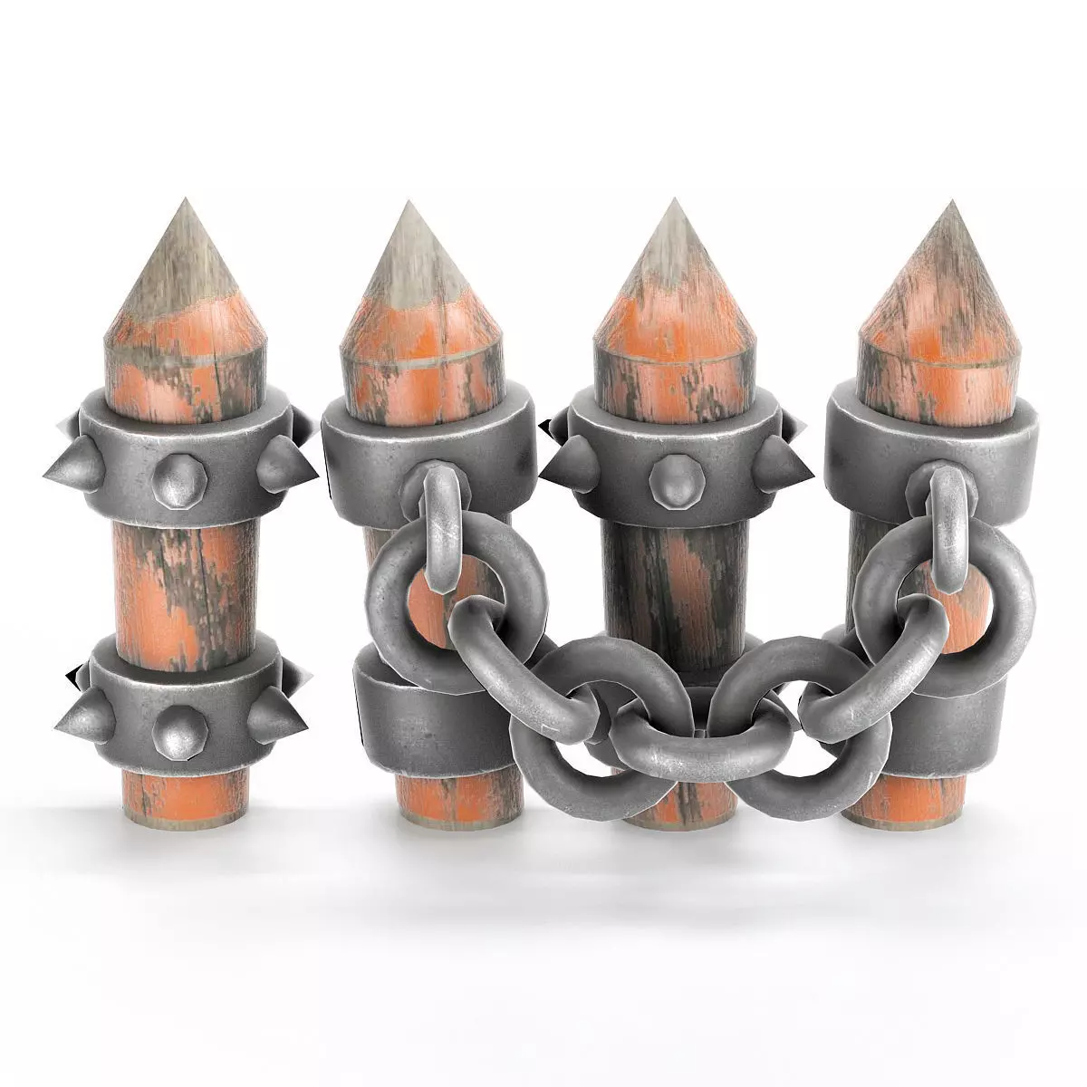 stylized Fence model game rady  Low-poly 3D model_0