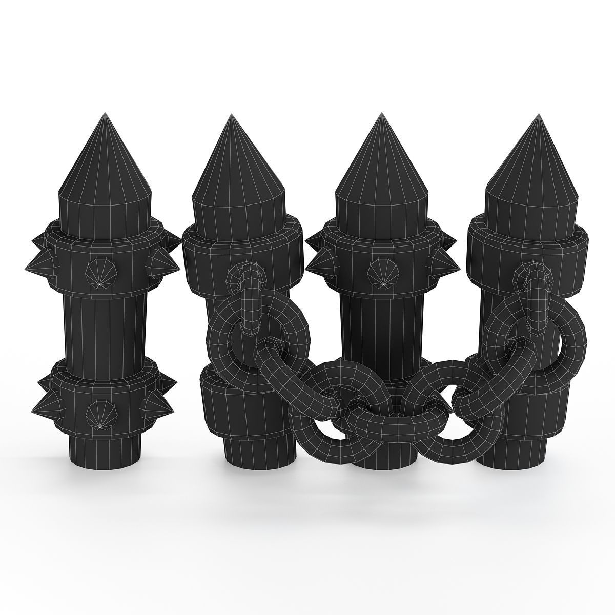 stylized Fence model game rady  Low-poly 3D model_3