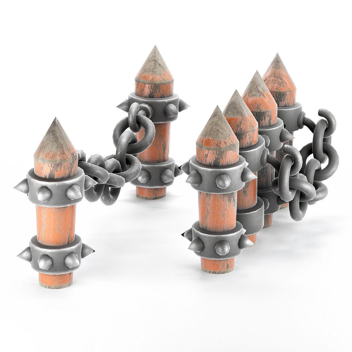 stylized Fence model game rady  Low-poly 3D model_2