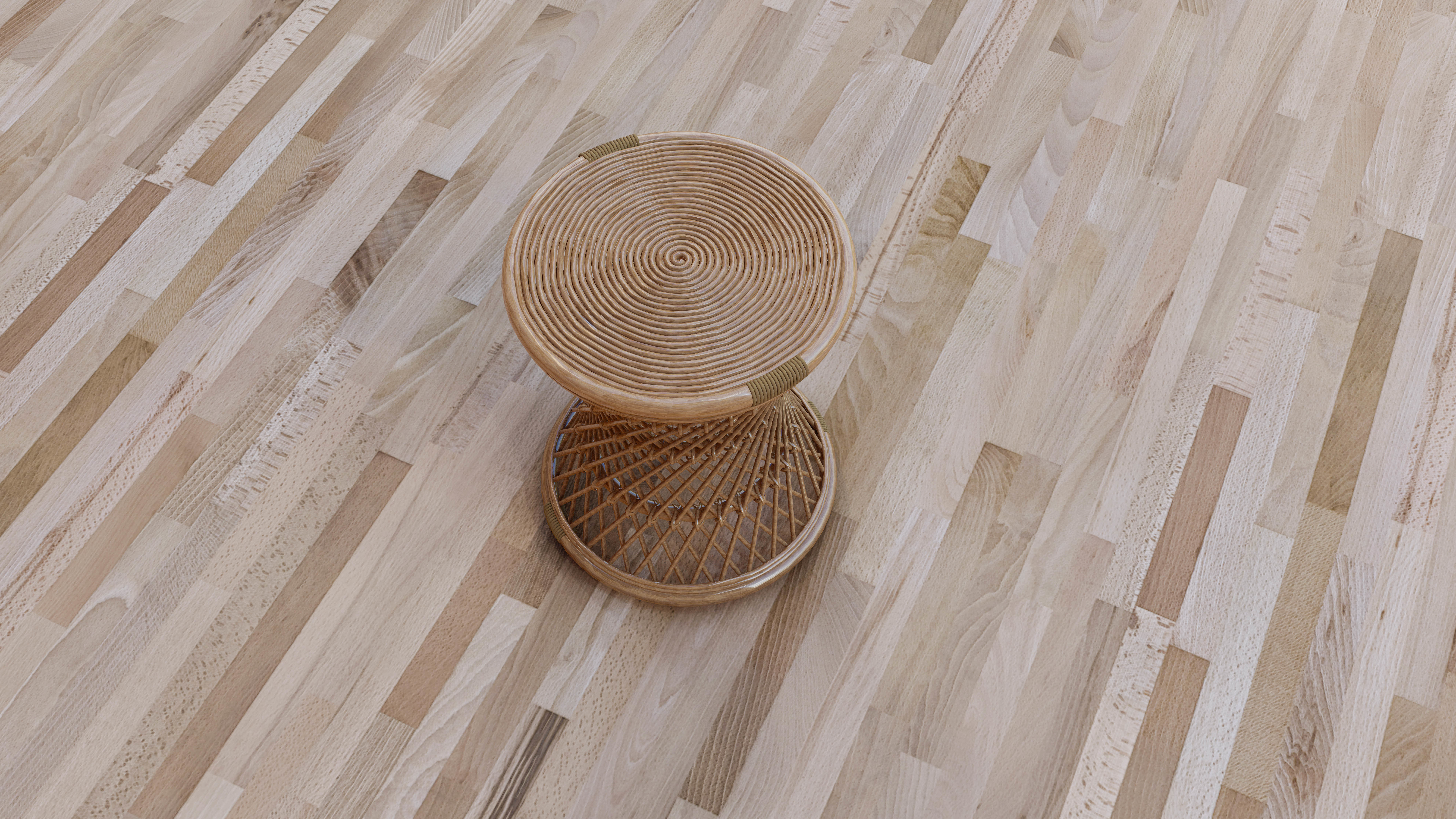 Rattan Stool Sketchup  3D model_1