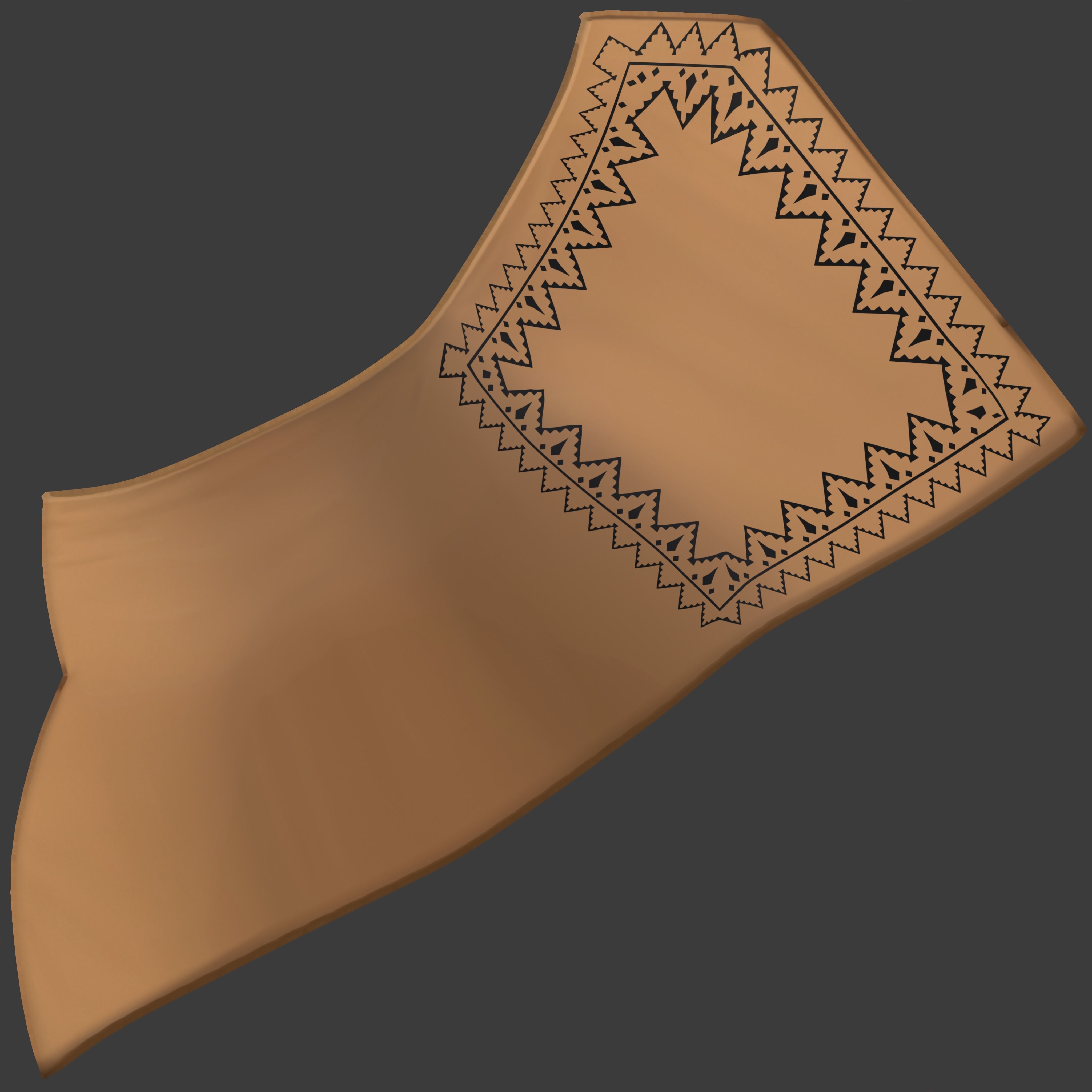 Native Motifs Female Mini Wrap Skirt Low-poly 3D model_9