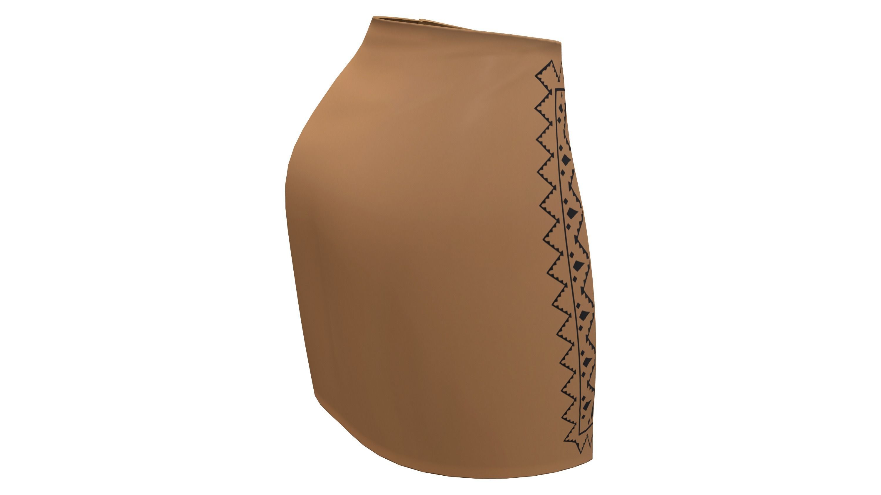 Native Motifs Female Mini Wrap Skirt Low-poly 3D model_5