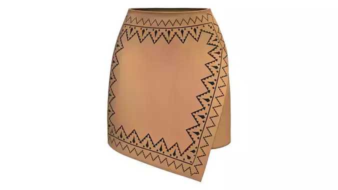 Native Motifs Female Mini Wrap Skirt Low-poly 3D model Native Motifs Female Mini Wrap Skirt Low-poly 3D model