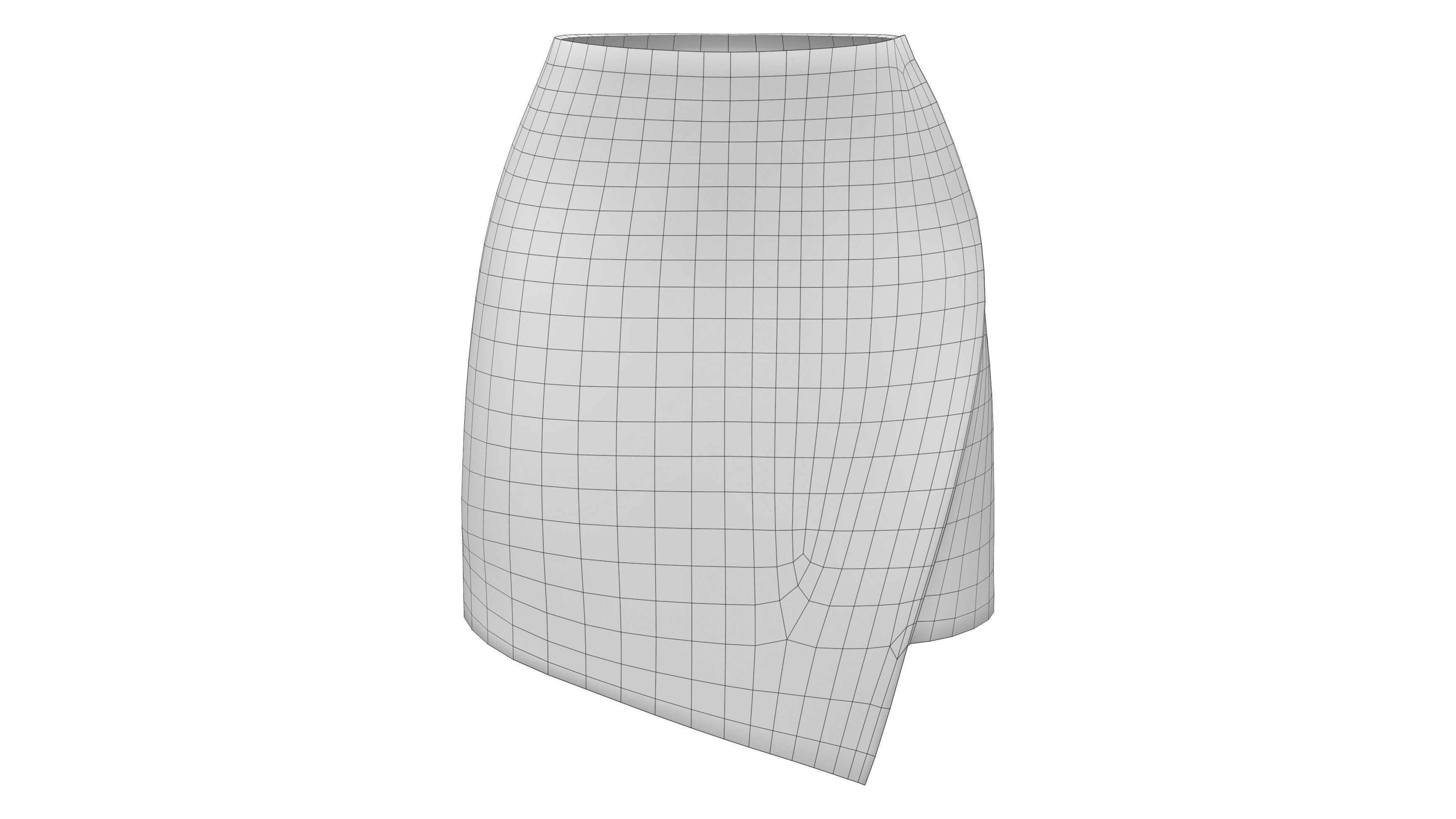 Native Motifs Female Mini Wrap Skirt Low-poly 3D model_6