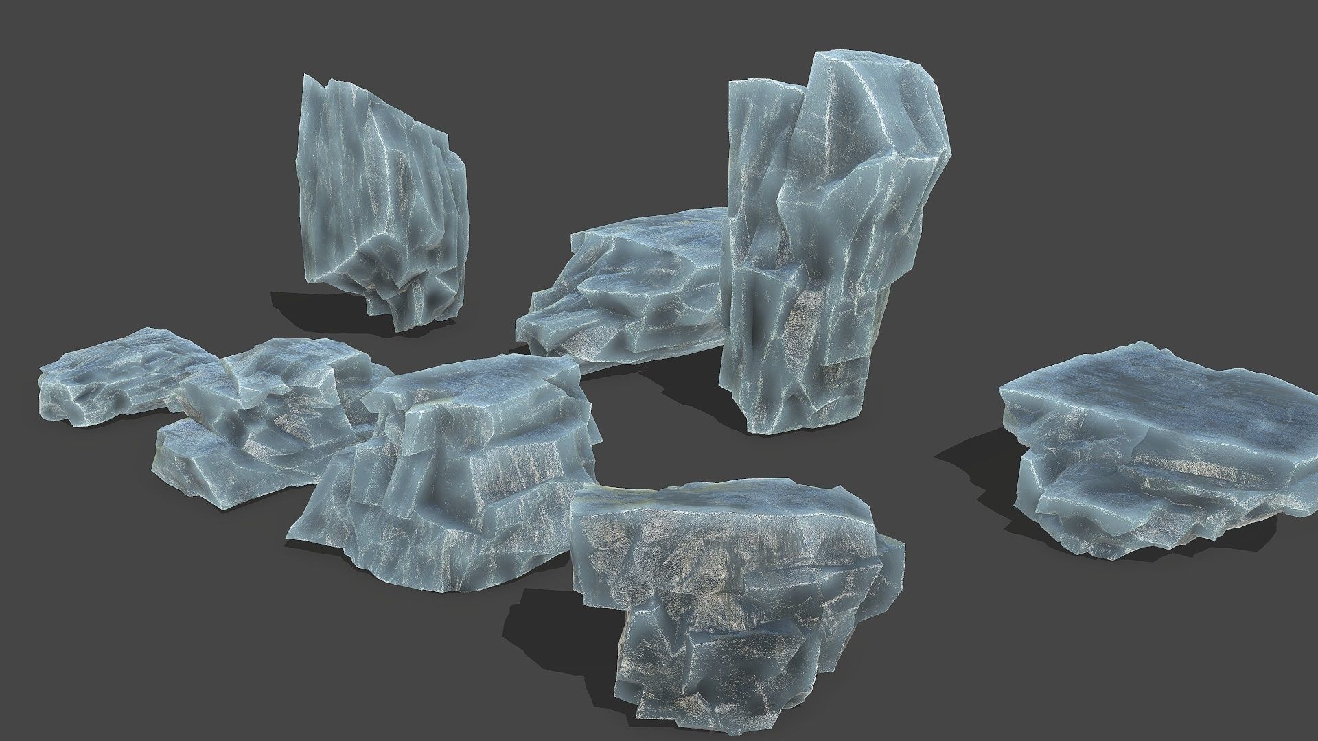 ice rocks 13 Low-poly 3D model_1