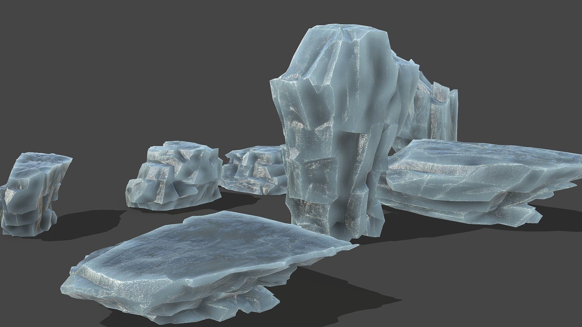 ice rocks 13 Low-poly 3D model_4