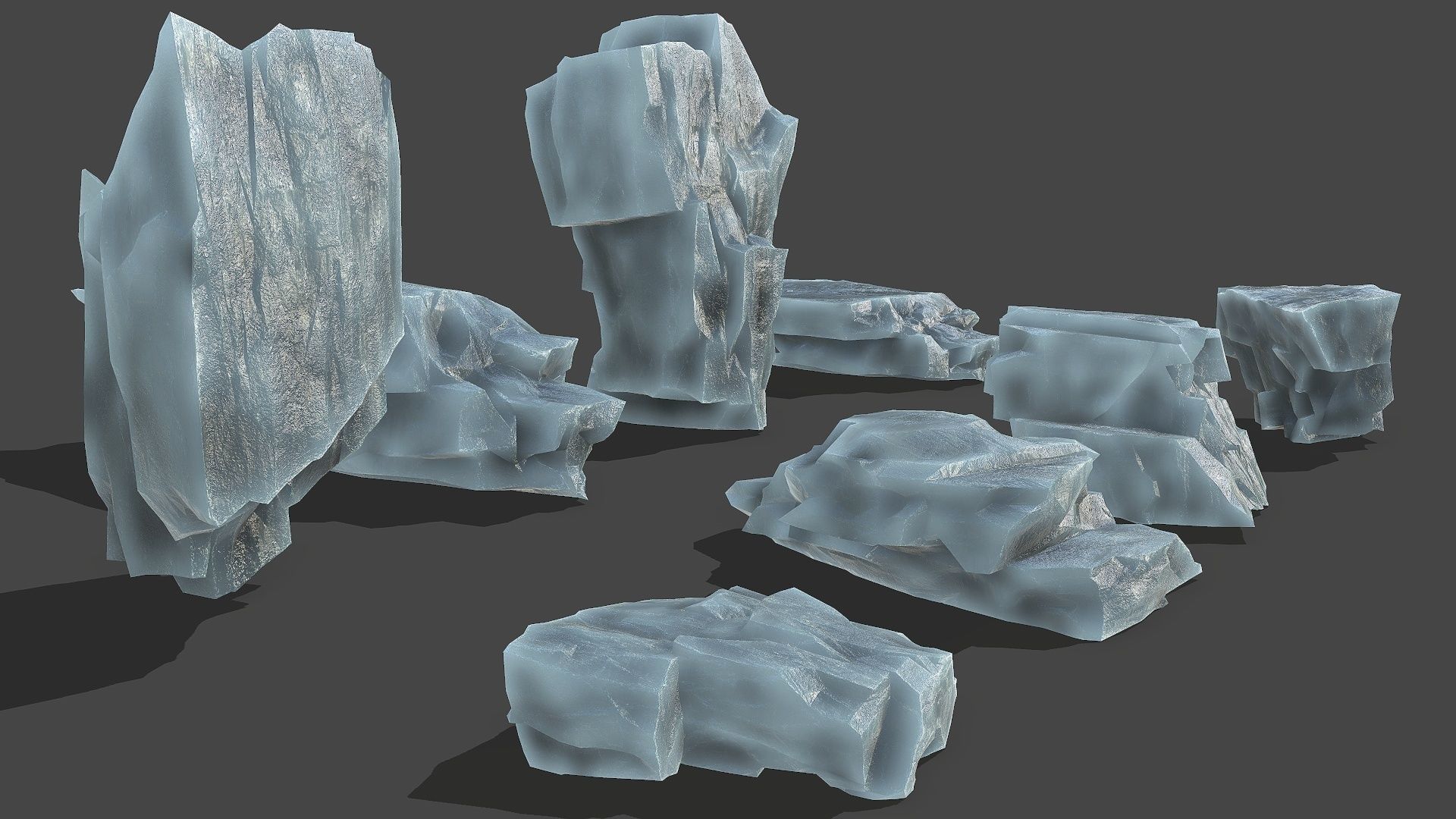 ice rocks 13 Low-poly 3D model_2
