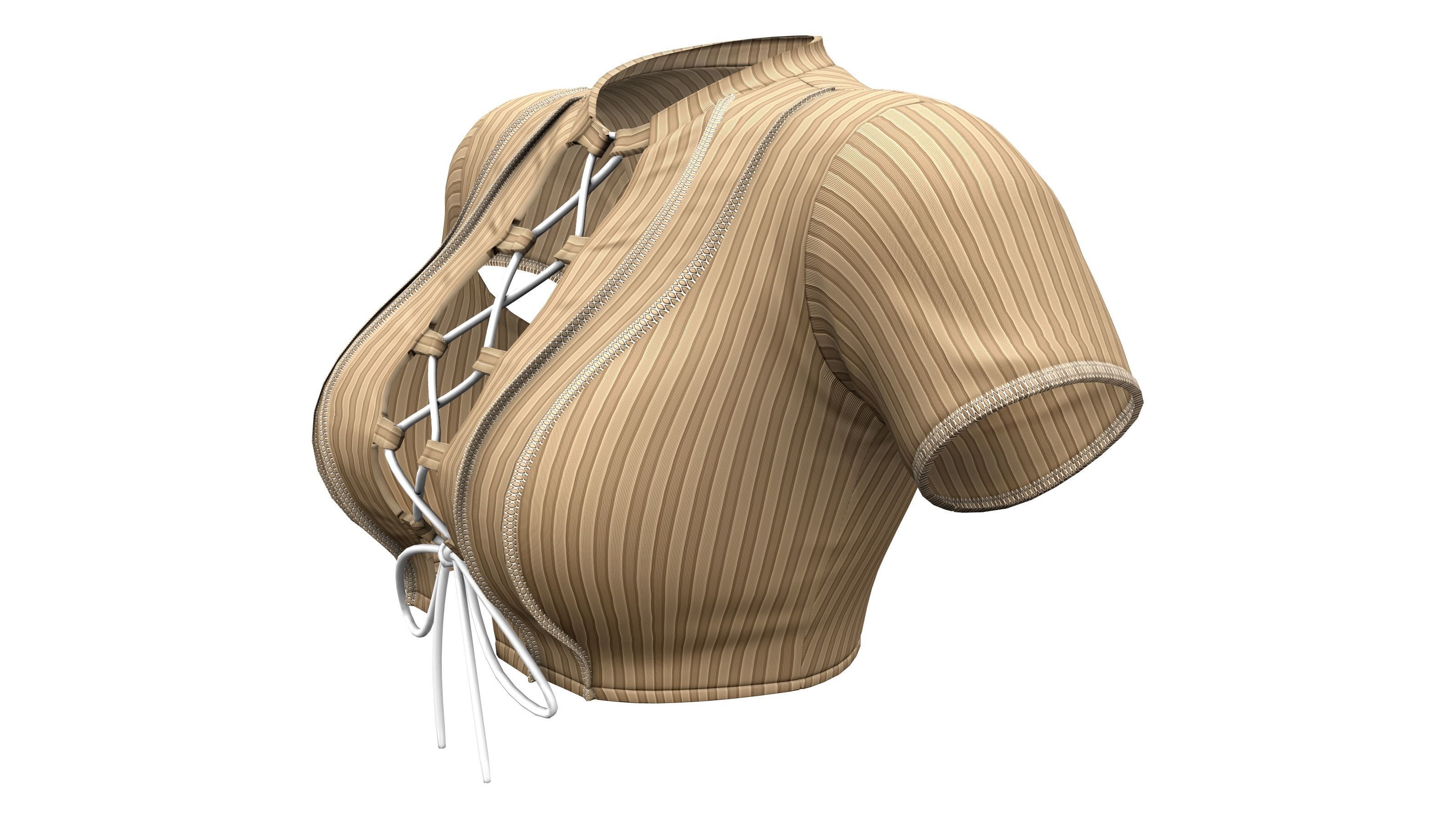 3D model Criss Cross Lace Up Cami Crop Top VR / AR / low-poly | CGTrader