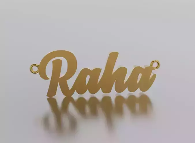 name Raha pendant  3D print model