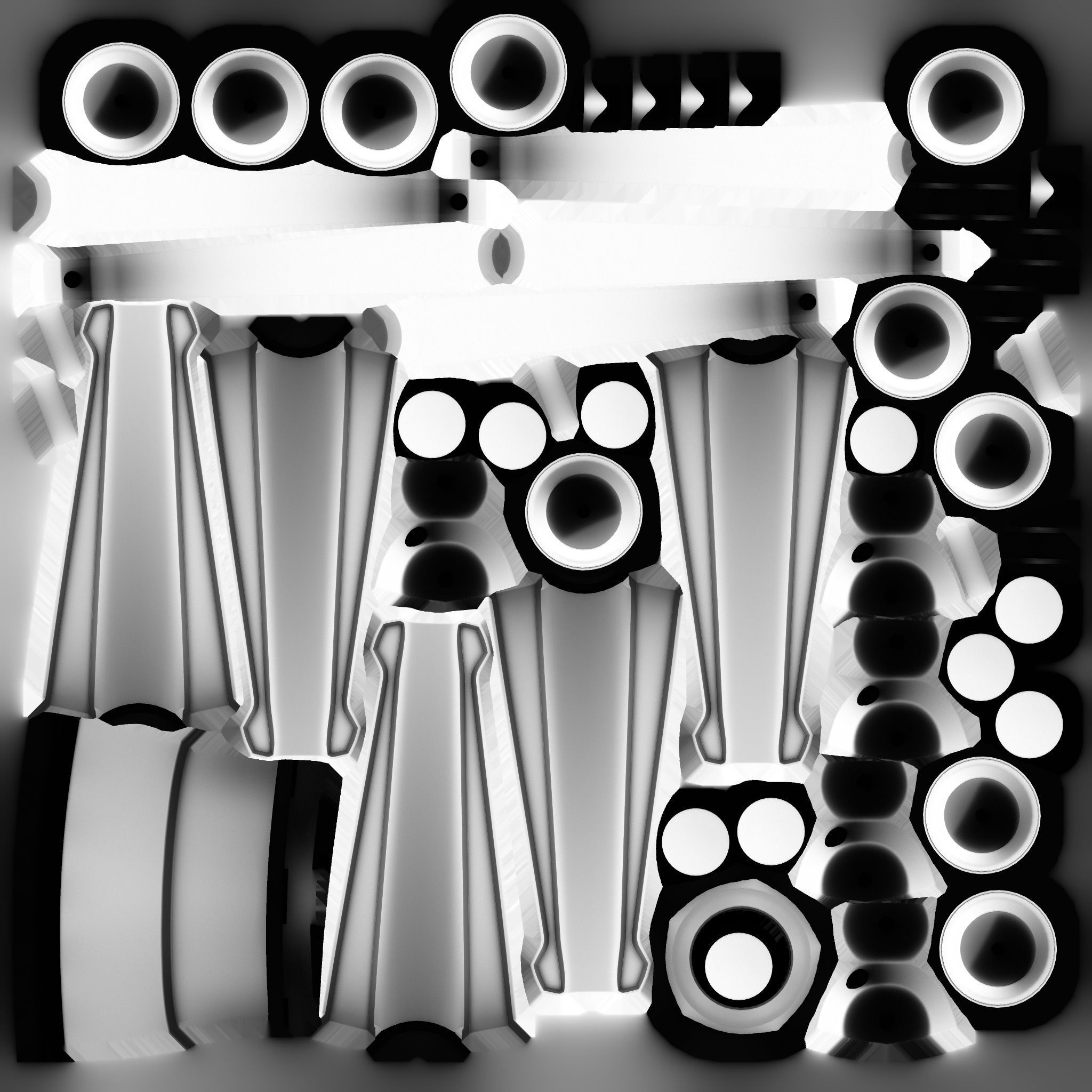 gaming chair and office chair Low-poly 3D model_49