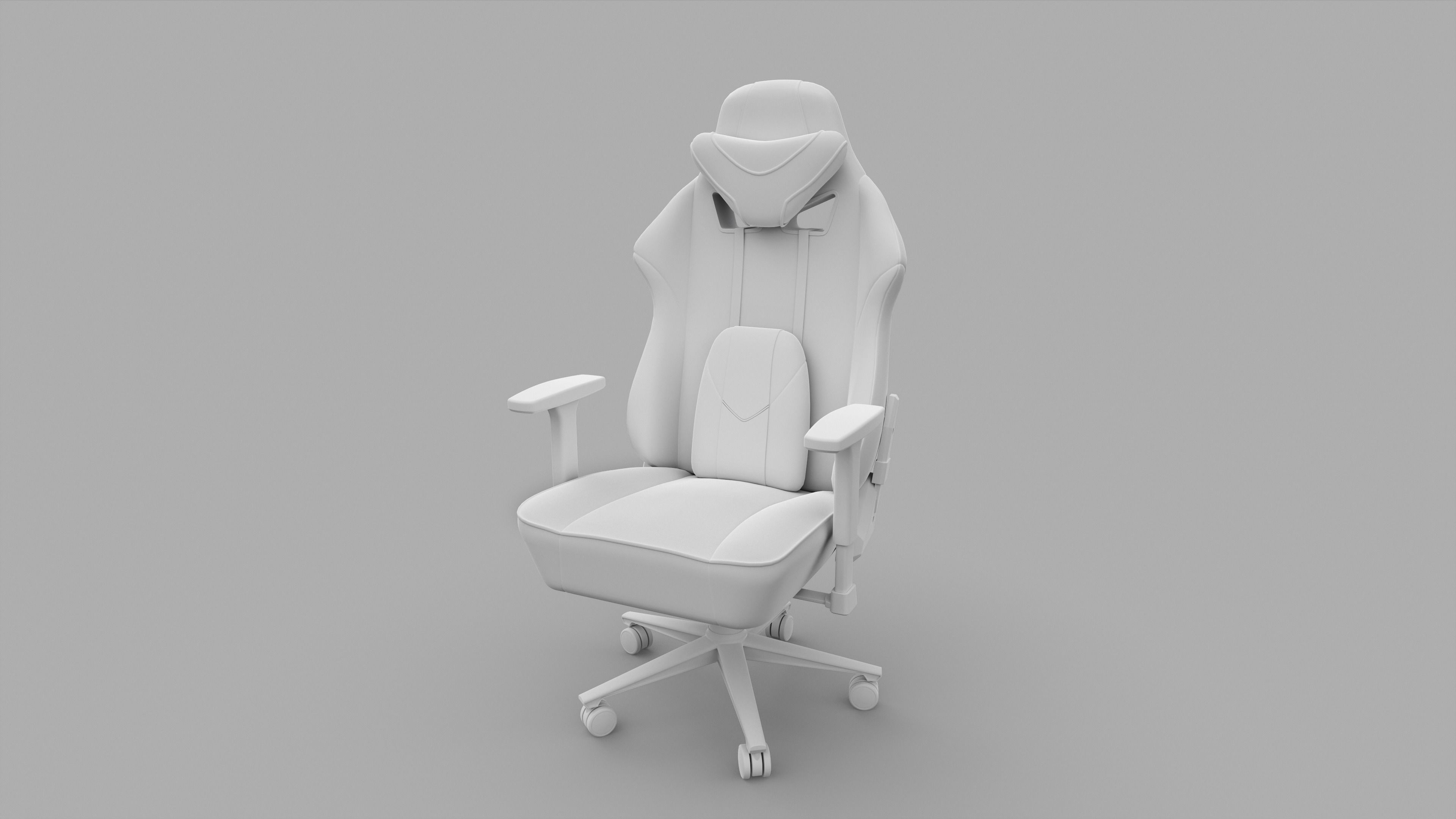 gaming chair and office chair Low-poly 3D model_3