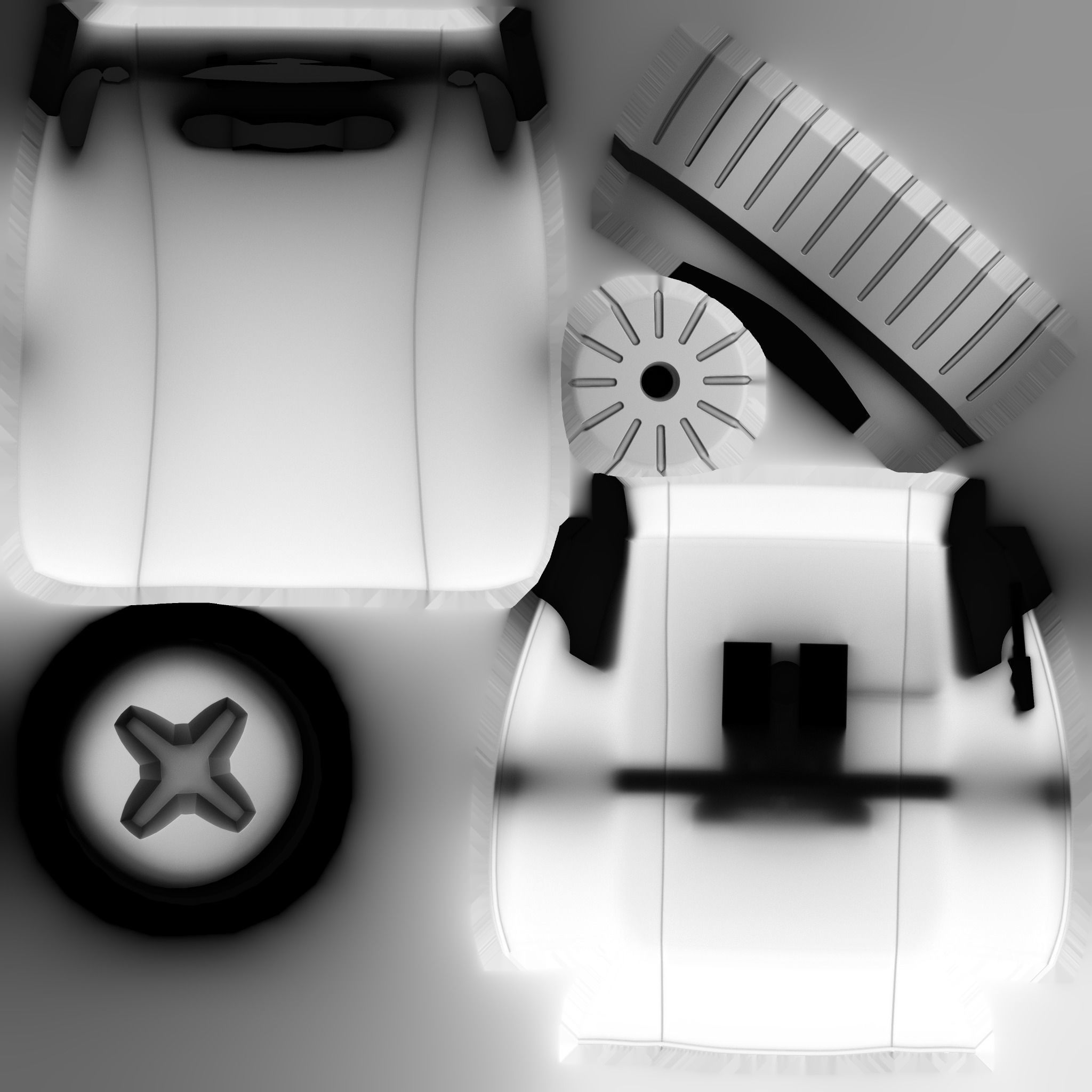 gaming chair and office chair Low-poly 3D model_16