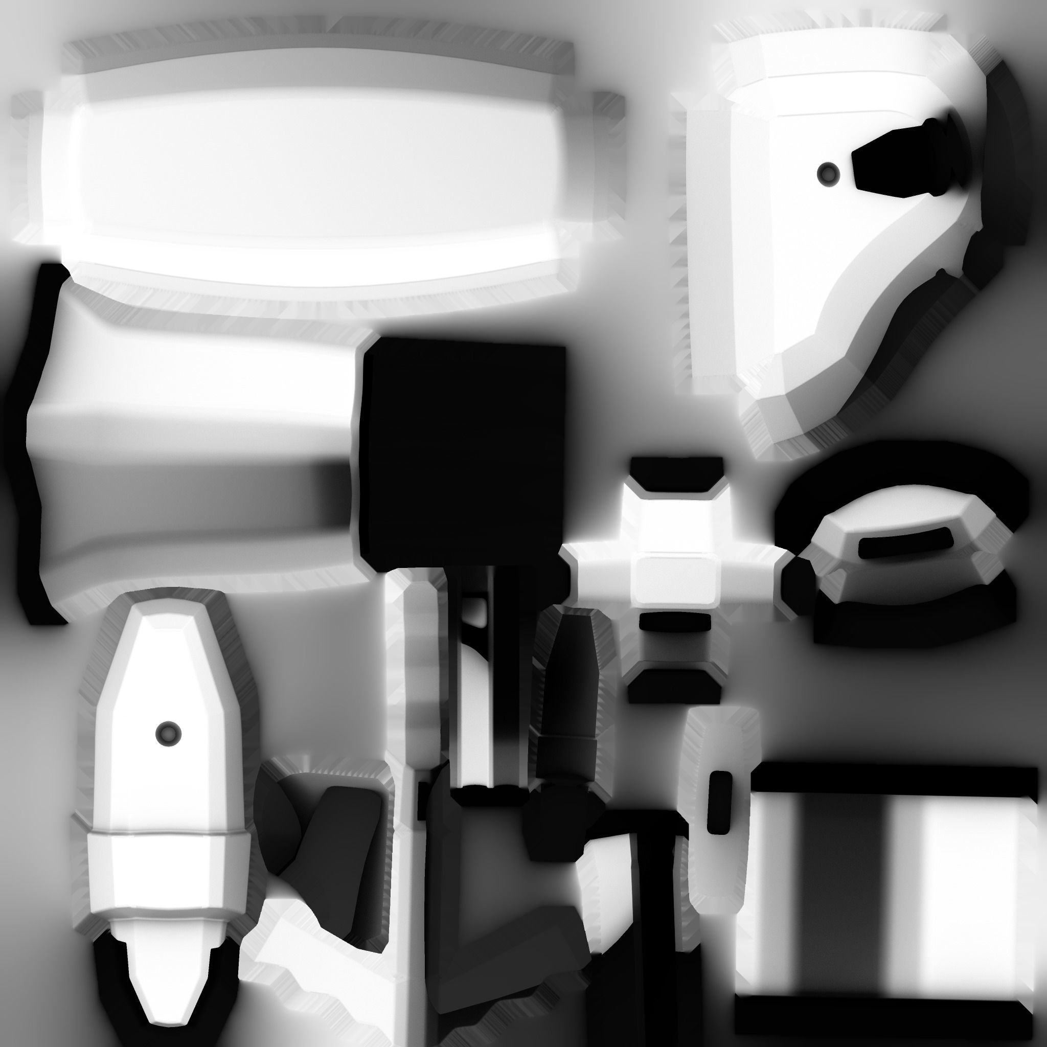 gaming chair and office chair Low-poly 3D model_32