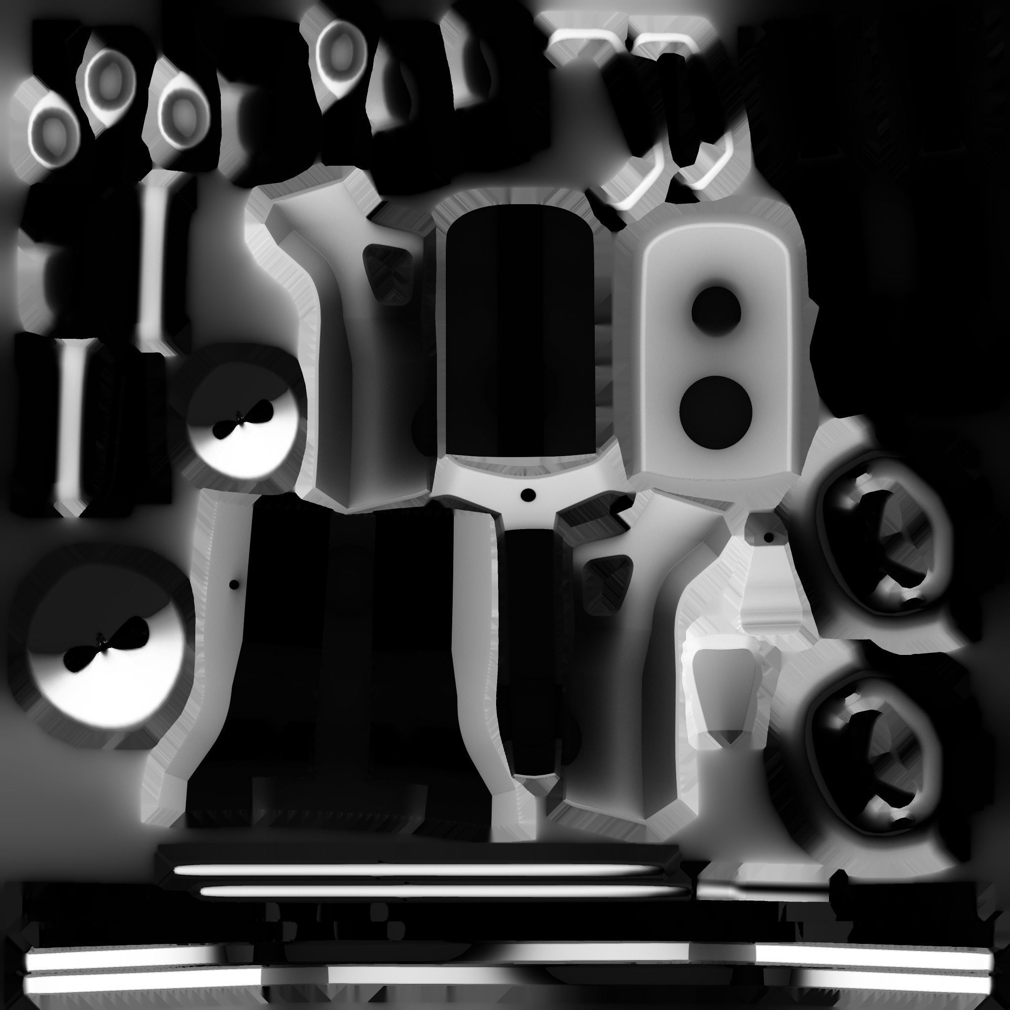 gaming chair and office chair Low-poly 3D model_27