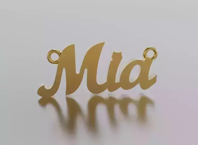 name Mia pendant  3D print model
