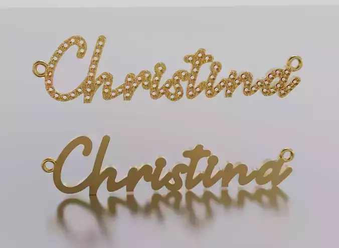 name Christina pendant  3D print model