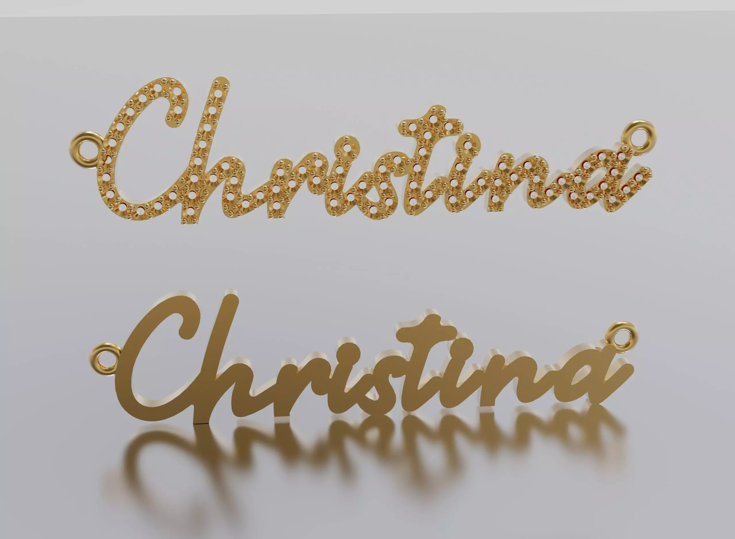 name Christina pendant 3D print model