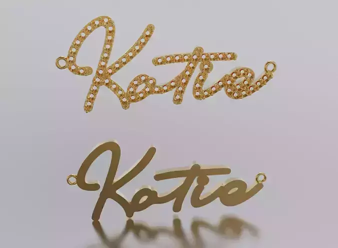 name Katia pendant  3D print model