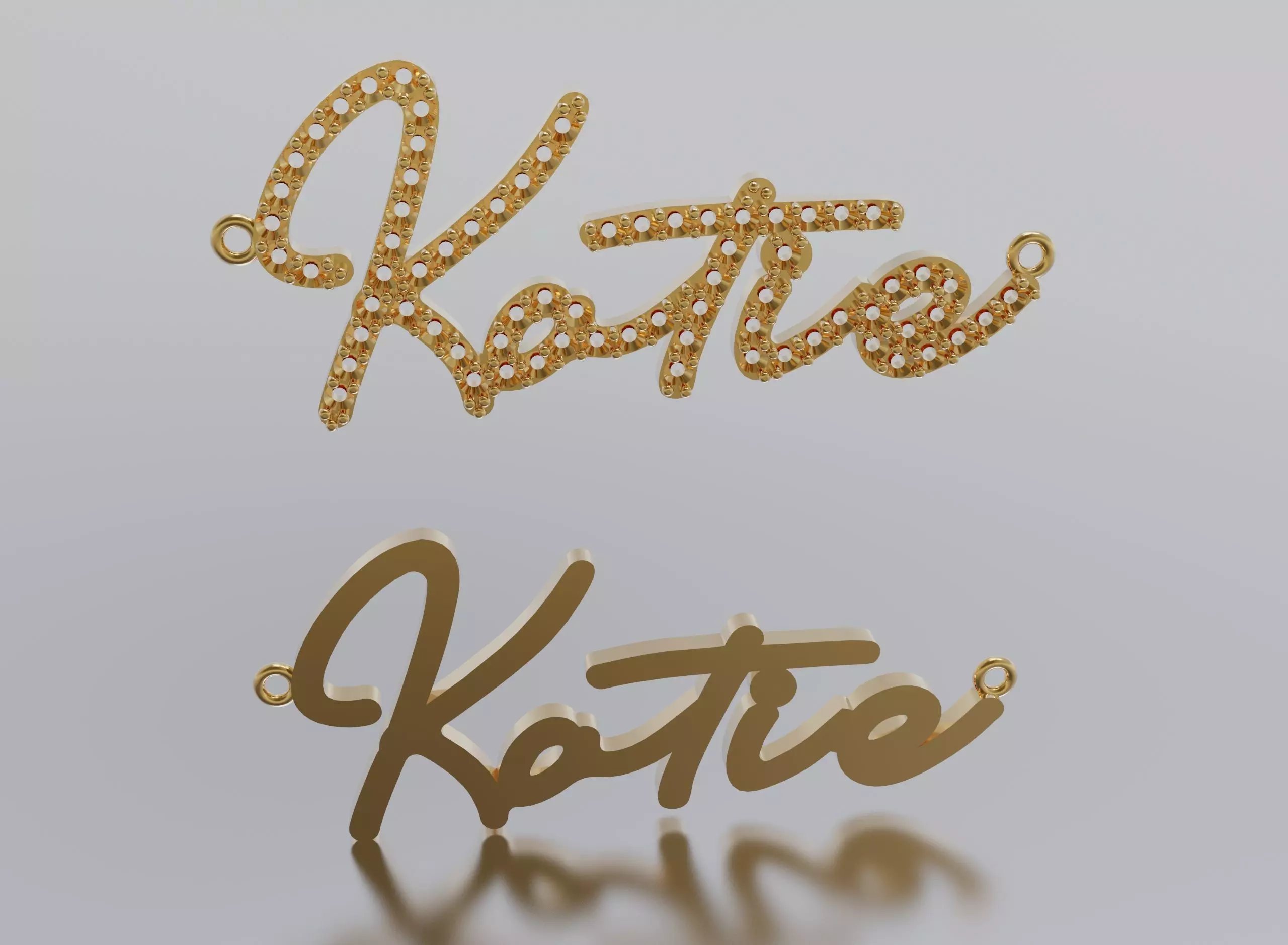 name Katia pendant 3D print model