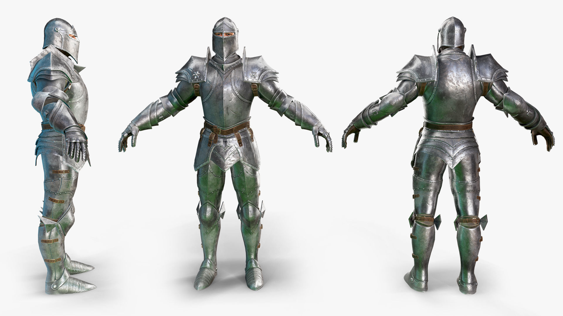 Medieval Armor Knight Low-poly 3D model_3