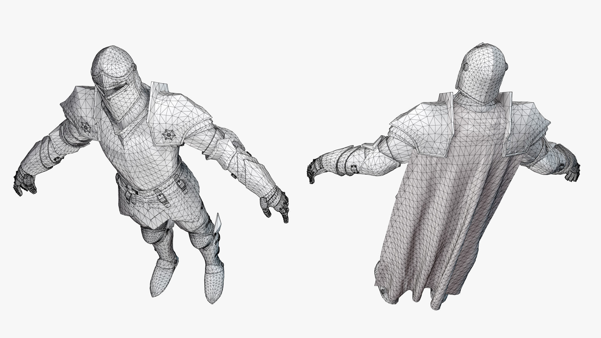 Medieval Armor Knight Low-poly 3D model_11