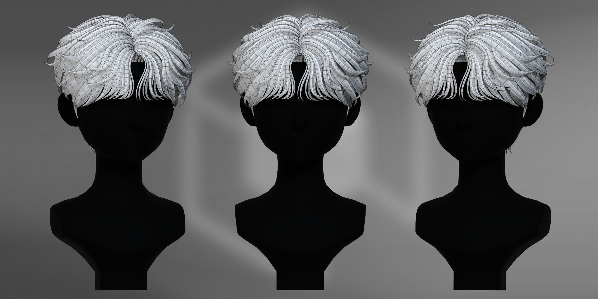 Game Hair - Stylized Male Hairstyle V6 Low-poly 3D model_4
