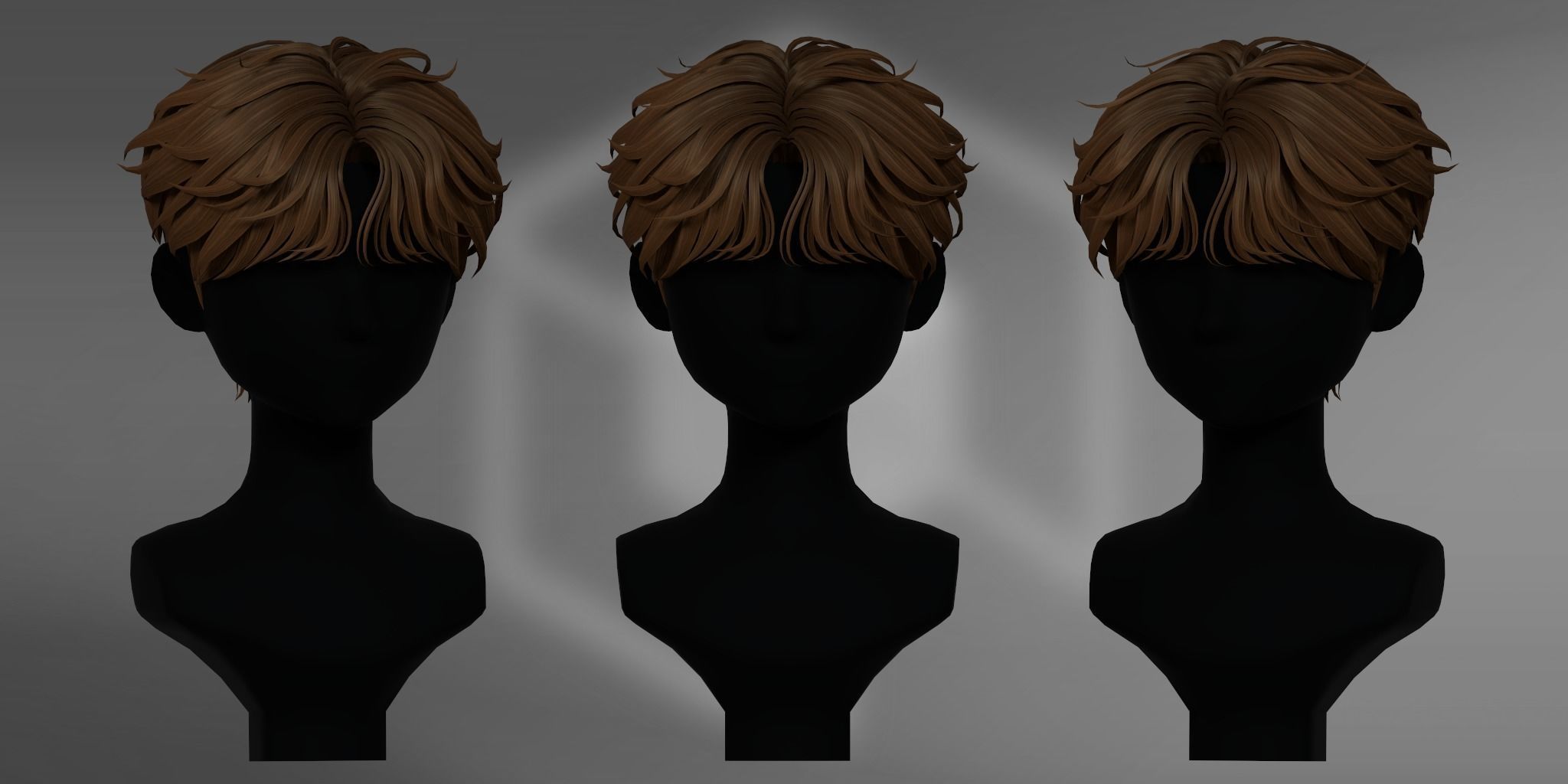 Game Hair - Stylized Male Hairstyle V6 Low-poly 3D model_2