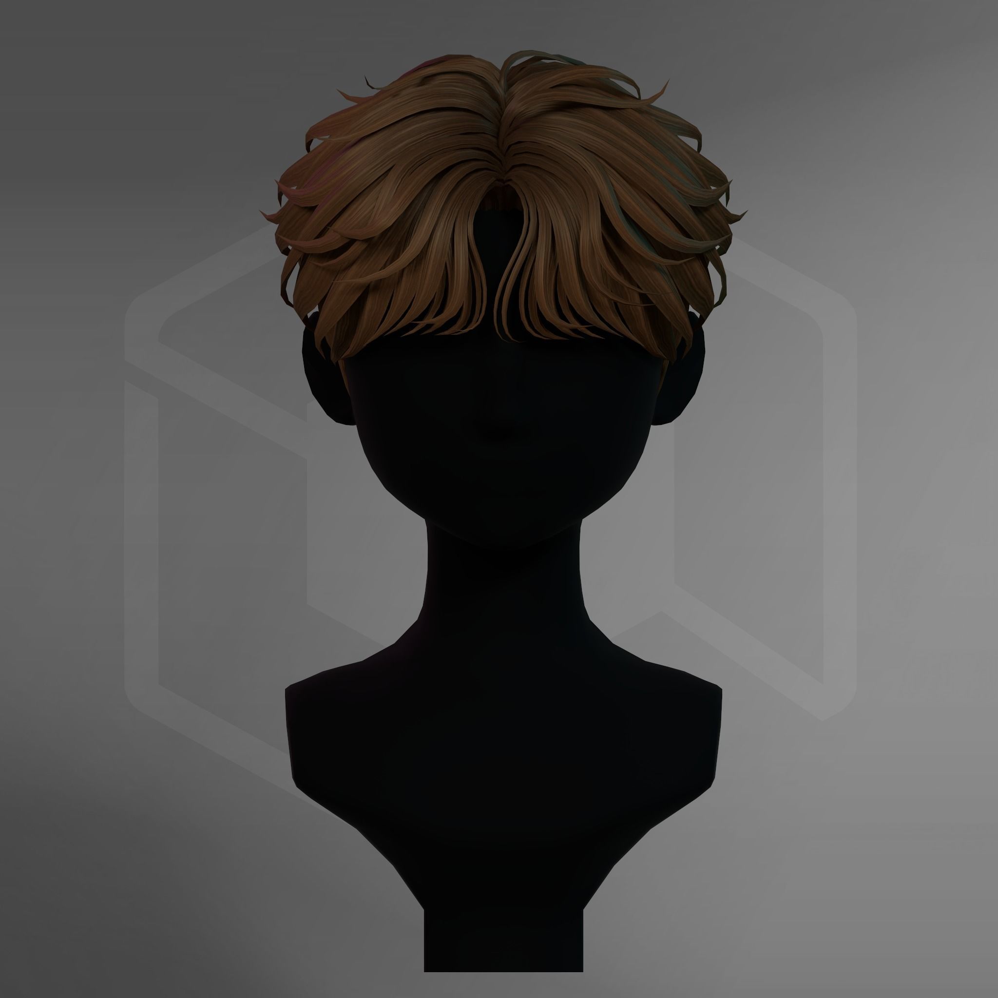 Game Hair - Stylized Male Hairstyle V6 Low-poly 3D model_6