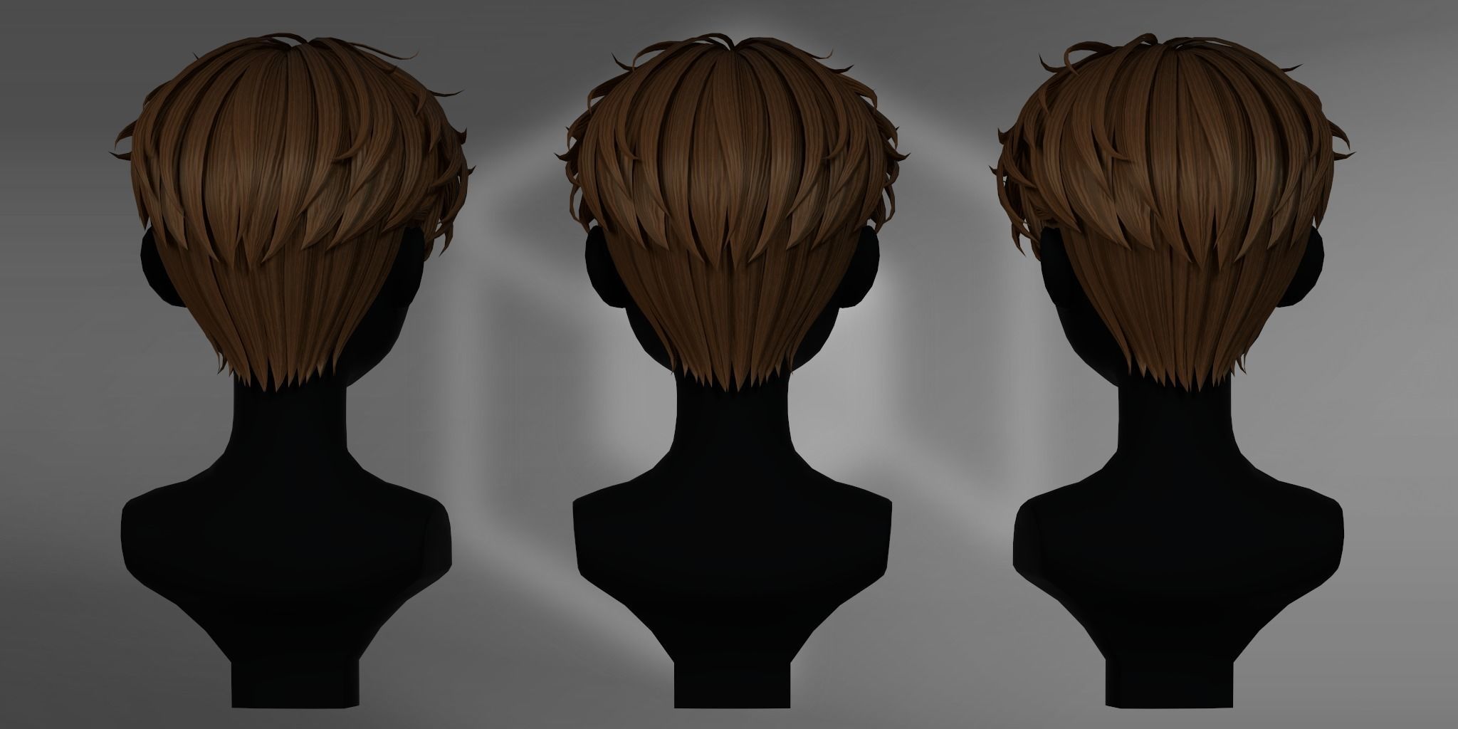 Game Hair - Stylized Male Hairstyle V6 Low-poly 3D model_3