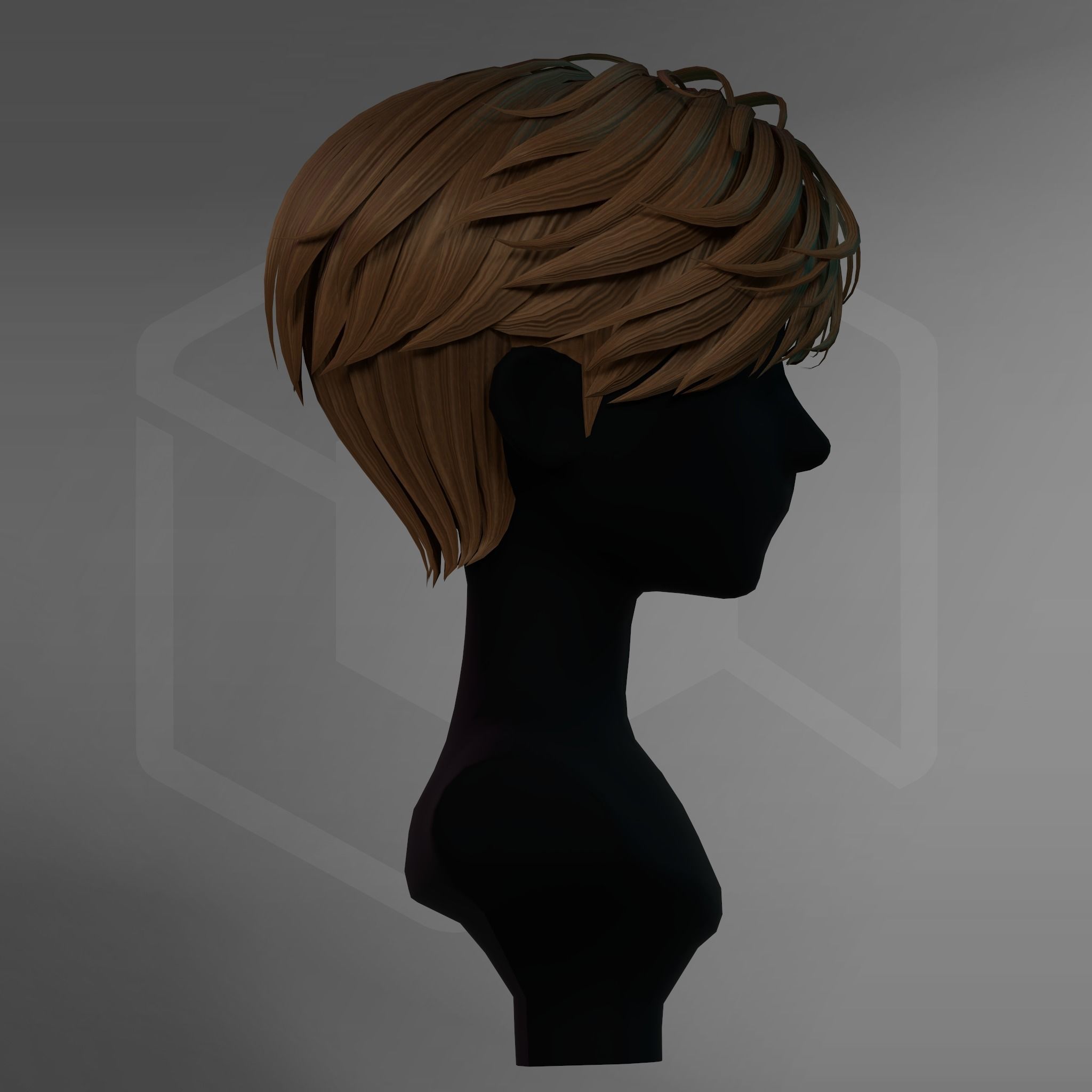 Game Hair - Stylized Male Hairstyle V6 Low-poly 3D model_9