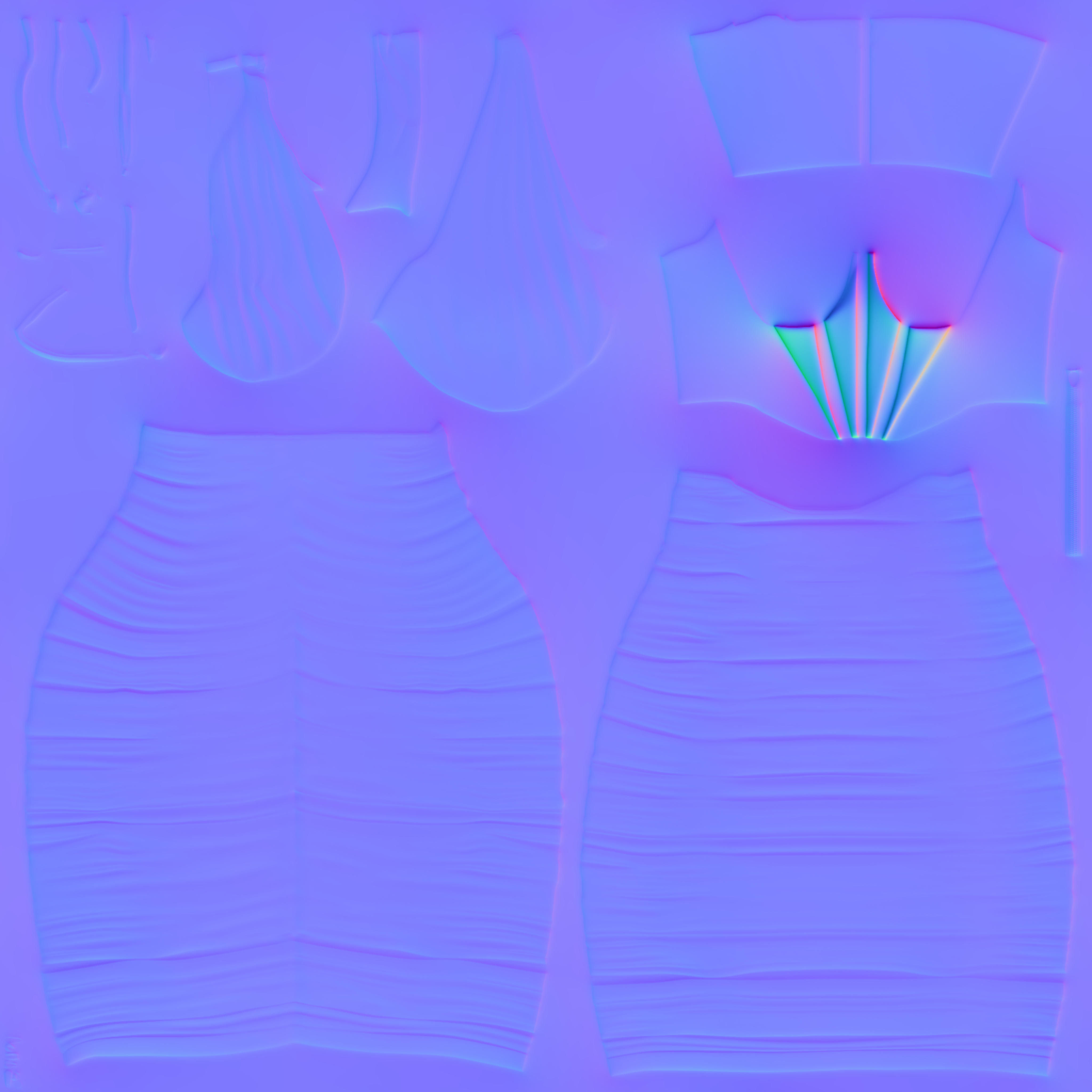 One Shoulder Seam Front Ruched Mesh Overlay Dress Low-poly 3D model_10