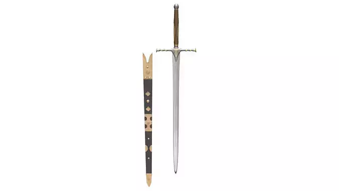 Medieval Male Long Sword and Scabbard