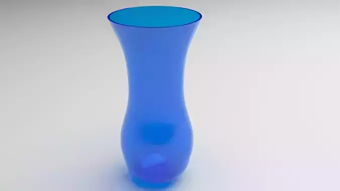 Transparent Blue Glass Vase