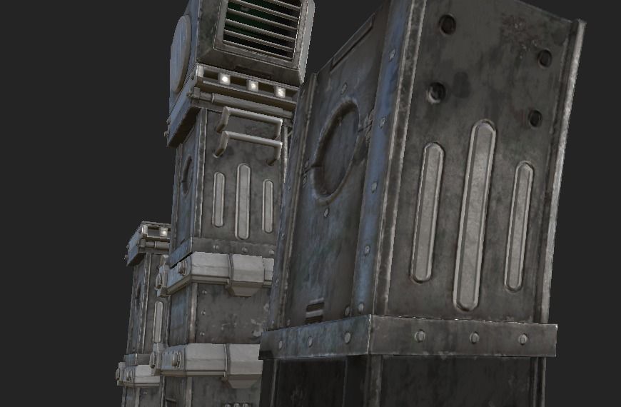 Metalic Pilar Low-poly 3D model_2