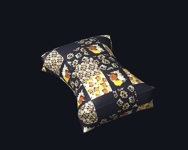 Cushion-Pillow Low-poly 3D model 6