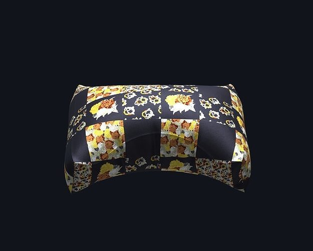 Cushion-Pillow Low-poly 3D model 2