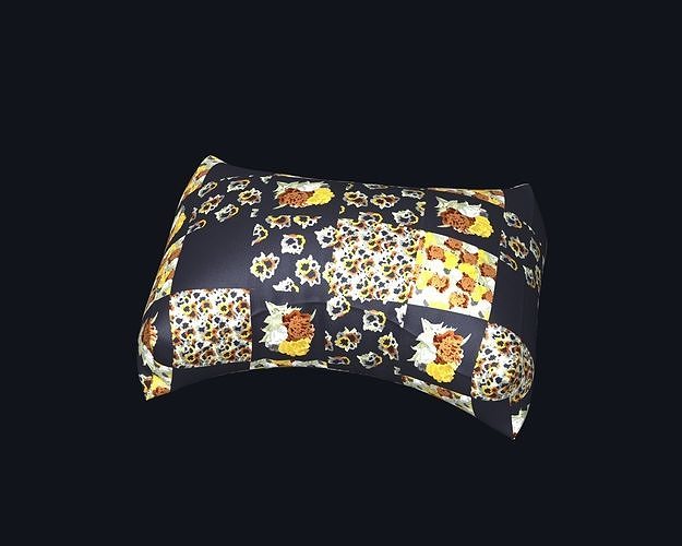 Cushion-Pillow Low-poly 3D model 5