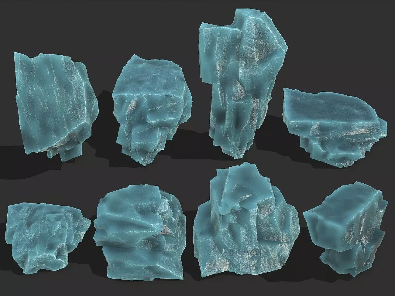 ice rocks 14 Low-poly 3D model_0