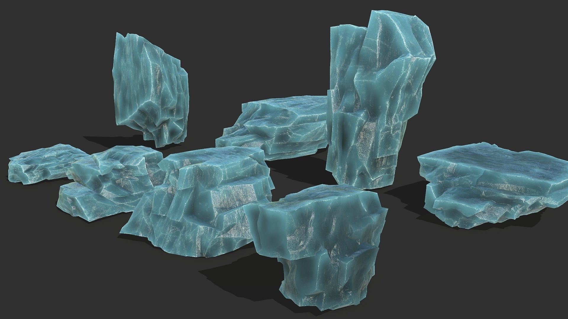 ice rocks 14 Low-poly 3D model_3