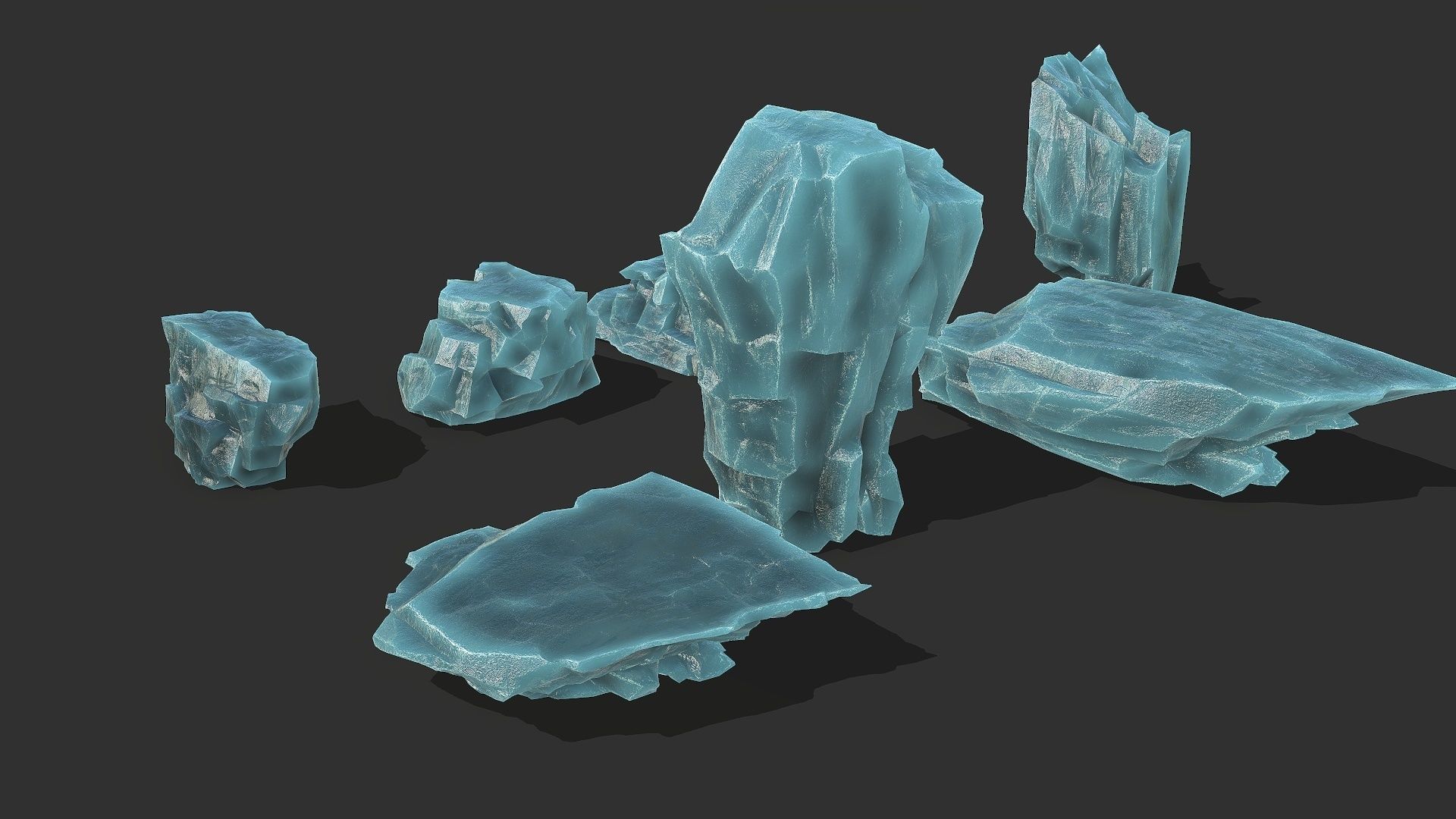 ice rocks 14 Low-poly 3D model_4