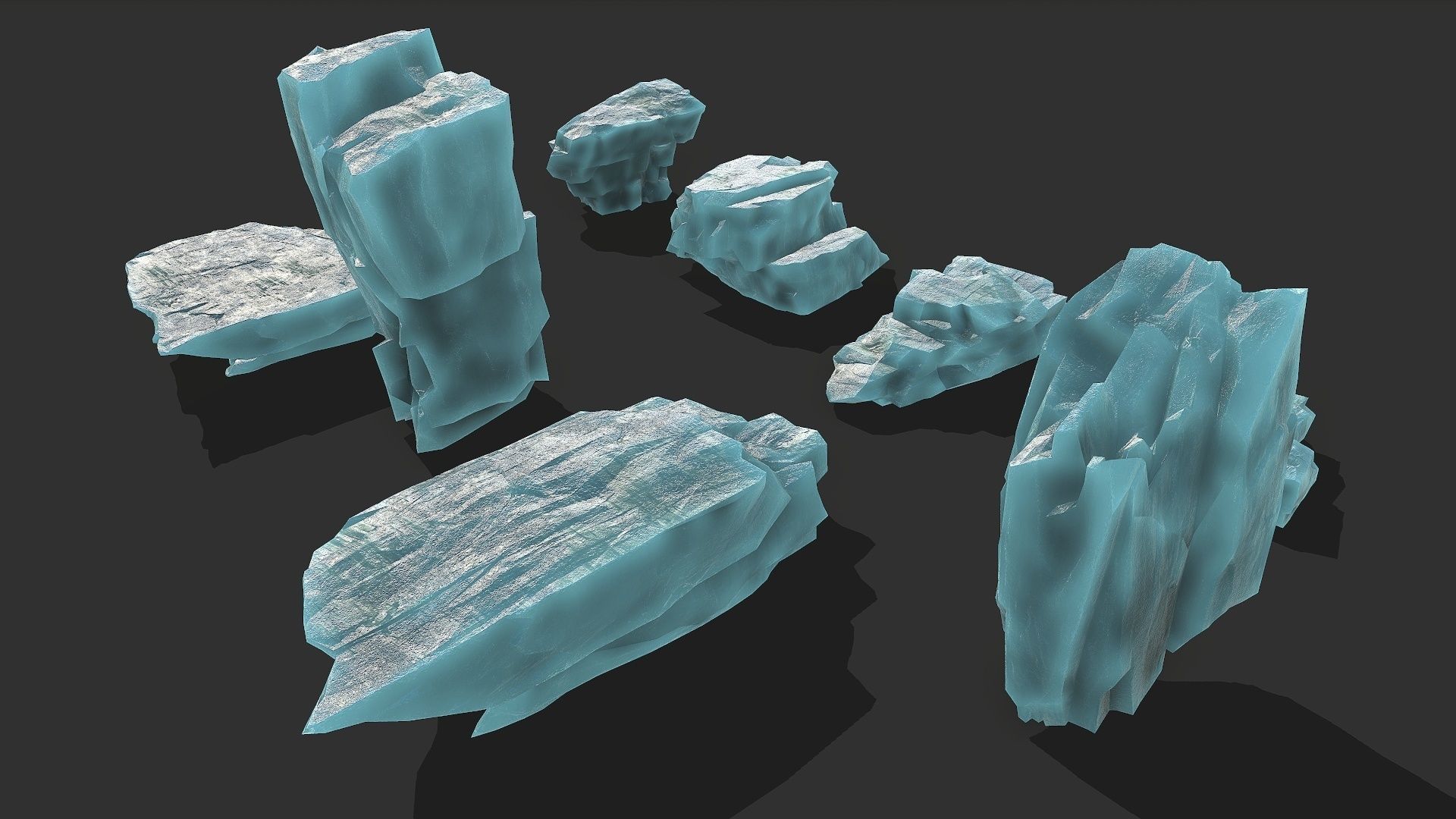 ice rocks 14 Low-poly 3D model_5